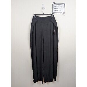 NEW Shade & Shore Smocked Waist Side Slit Cover Up Pants Size 2XL (20/22) Black